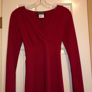 Vintage Long-Sleeved Red Dress